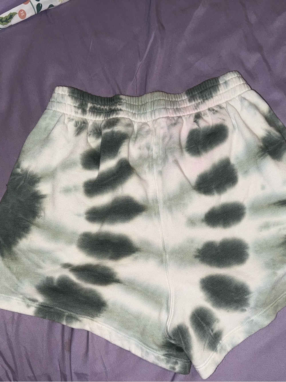 Abercrombie & Fitch Tie-Dye Athletic Shorts - Gray/White